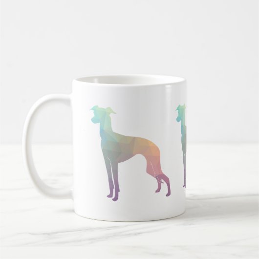 Italiaans Greyhound Geo Pattern Silhouette - Paste Koffiemok (Links)