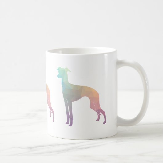 Italiaans Greyhound Geo Pattern Silhouette - Paste Koffiemok (Rechts)