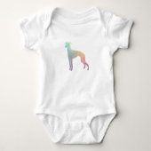 Italiaans Greyhound Geo Pattern Silhouette - Paste Romper (Voorkant)