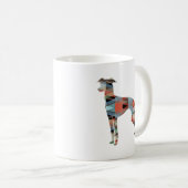 Italiaans Greyhound Geo Pattern Silhouette - Pset Koffiemok (Voorkant rechts)