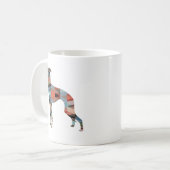 Italiaans Greyhound Geo Pattern Silhouette - Pset Koffiemok (Voorkant links)