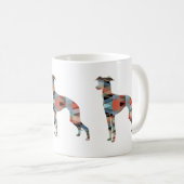 Italiaans Greyhound Geo Pattern Silhouette - Pset Koffiemok (Voorkant rechts)