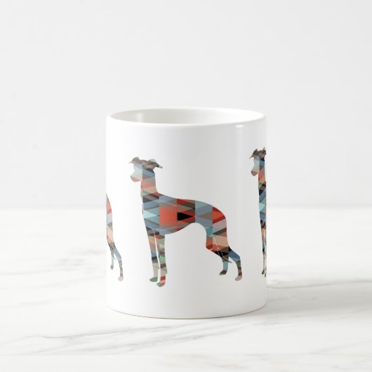 Italiaans Greyhound Geo Pattern Silhouette - Pset Koffiemok (Center)