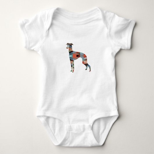 Italiaans Greyhound Geo Pattern Silhouette - Pset Romper (Voorkant)