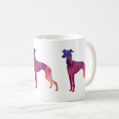 Italiaans Greyhound Geo Pattern Silhouette - Roze Koffiemok (Voorkant rechts)