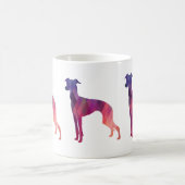 Italiaans Greyhound Geo Pattern Silhouette - Roze Koffiemok (Center)