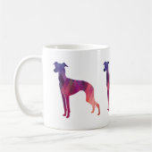 Italiaans Greyhound Geo Pattern Silhouette - Roze Koffiemok (Links)