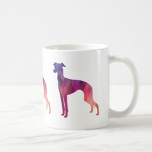 Italiaans Greyhound Geo Pattern Silhouette - Roze