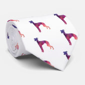 Italiaans Greyhound Geo Pattern Silhouette - Roze Stropdas (Opgerold)