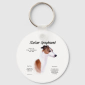 Italiaans Greyhound Geschiedenis Ontwerp Sleutelhanger (Achterkant)