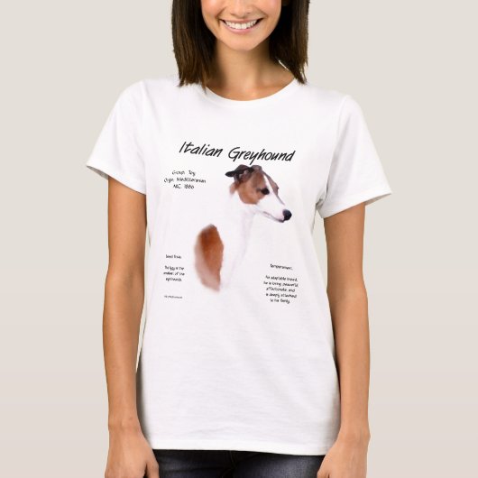 Italiaans Greyhound Geschiedenis Ontwerp T-shirt (Voorkant)