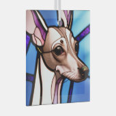 Italiaans Greyhound "Glas in lood" Glas Ornament (Voorkant Rechts)