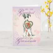 Italiaans Greyhound Heart Grandma Kaart (Gele Bloem)