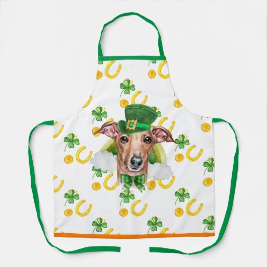 Italiaans Greyhound Home Decor St Patrick's Day Do Schort (Voorkant)