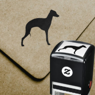 Italiaans Greyhound Hondenras Silhouette Iggy Zelfinktende Stempel