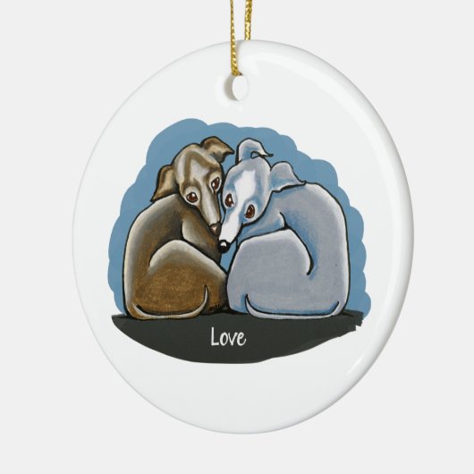 Italiaans Greyhound Huddle Keramisch Ornament (Links)