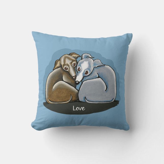 Italiaans Greyhound Huddle Kussen (Voorkant)