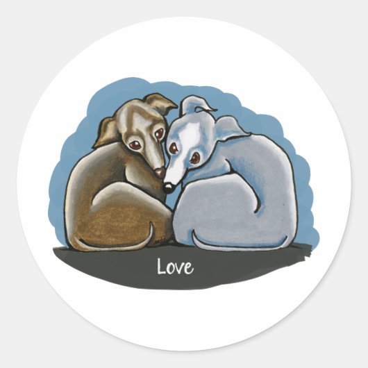 Italiaans Greyhound Huddle Ronde Sticker (Voorkant)