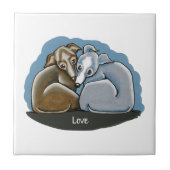 Italiaans Greyhound Huddle Tegeltje (Voorkant)