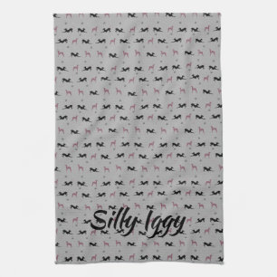 Italiaans Greyhound Iggy Dog Kitchen Tea Towel, ro Theedoek