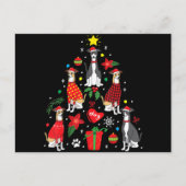 Italiaans Greyhound Kerst Ornament Boom Hond Moede Feestdagenkaart (Voorkant)