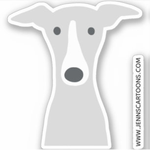 Italiaans Greyhound of Whippet Schattige Cartoon H Sticker