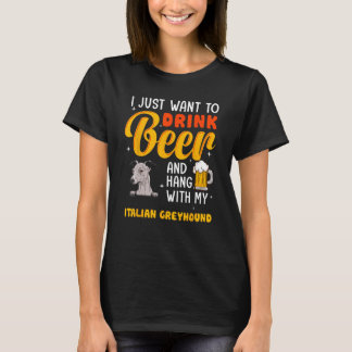 Italiaans Greyhound Pap Ik wil gewoon Drink Fa T-shirt