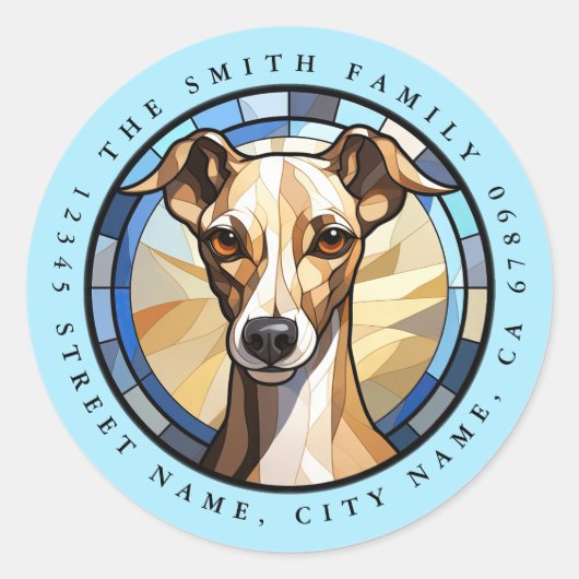 Italiaans Greyhound Ronde Stickers (Voorkant)