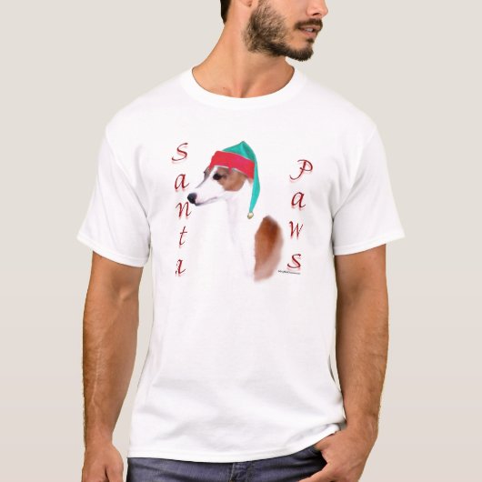 Italiaans Greyhound Santa Paws T-shirt (Voorkant)