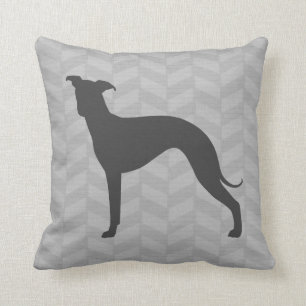 Italiaans Greyhound Silhouette Iggy Dog Herringbon Kussen