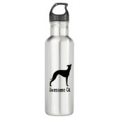 Italiaans Greyhound Silhouette met aangepaste teks Waterfles (Voorkant)