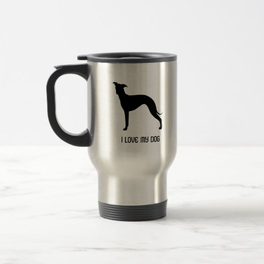 Italiaans Greyhound Silhouette Reisbeker (Links)