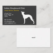 Italiaans Greyhound Silhouette Visitekaartje (Voorkant / Achterkant)