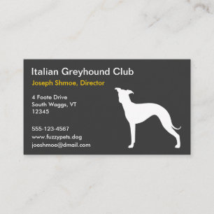 Italiaans Greyhound Silhouette Visitekaartje