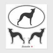 Italiaans Greyhound Silhouetten Vinyl Sticker Set (Vel)
