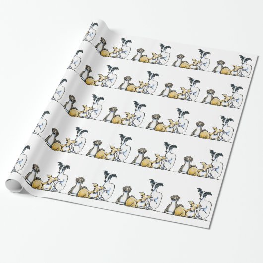 Italiaans Greyhound Trio Cadeaupapier (Uitgerold)