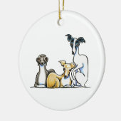 Italiaans Greyhound Trio Keramisch Ornament (Links)