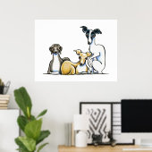 Italiaans Greyhound Trio Poster (Thuiskantoor)