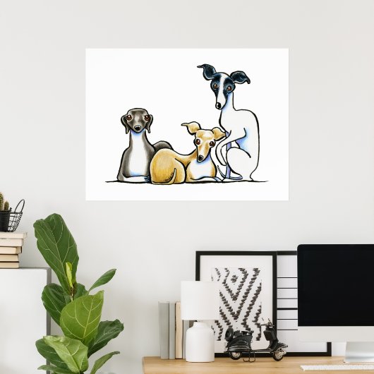 Italiaans Greyhound Trio Poster (Thuiskantoor)