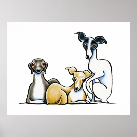 Italiaans Greyhound Trio Poster (Voorkant)