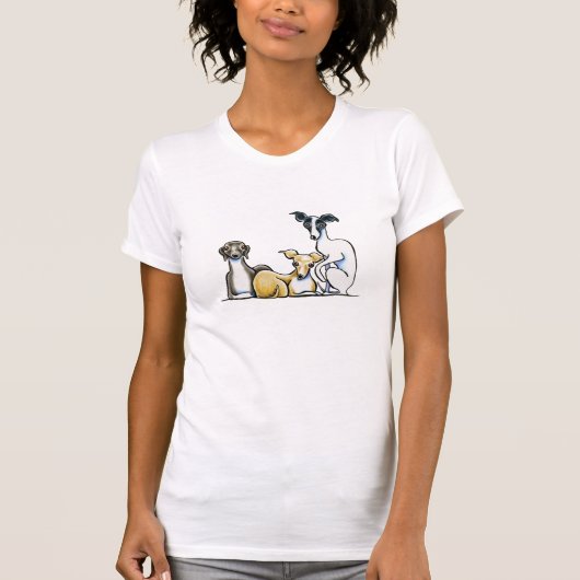 Italiaans Greyhound Trio T-shirt (Voorkant)