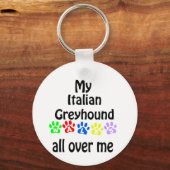 Italiaans Greyhound Wandelingen Ontwerp Sleutelhanger (Achterkant)