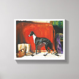 Italiaans Greyhound Waterverf schilderij Canvas Afdruk