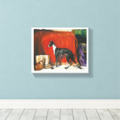 Italiaans Greyhound Waterverf schilderij Canvas Afdruk (Insitu (Houten vloer))