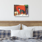 Italiaans Greyhound Waterverf schilderij Canvas Afdruk (Insitu (Slaapkamer))