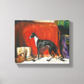 Italiaans Greyhound Waterverf schilderij Canvas Afdruk (Voorkant)