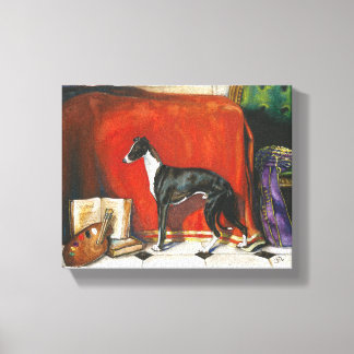 Italiaans Greyhound Waterverf schilderij Canvas Afdruk