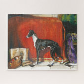 Italiaans Greyhound Waterverf schilderij Legpuzzel (Horizontaal)