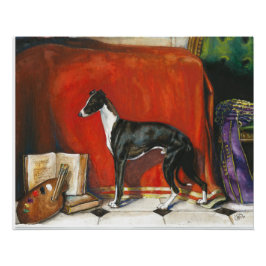 Italiaans Greyhound Waterverf schilderij Perfect Poster