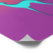 Italiaans Greyhound Whippet blauw silhouet kleurig Poster (Hoek)